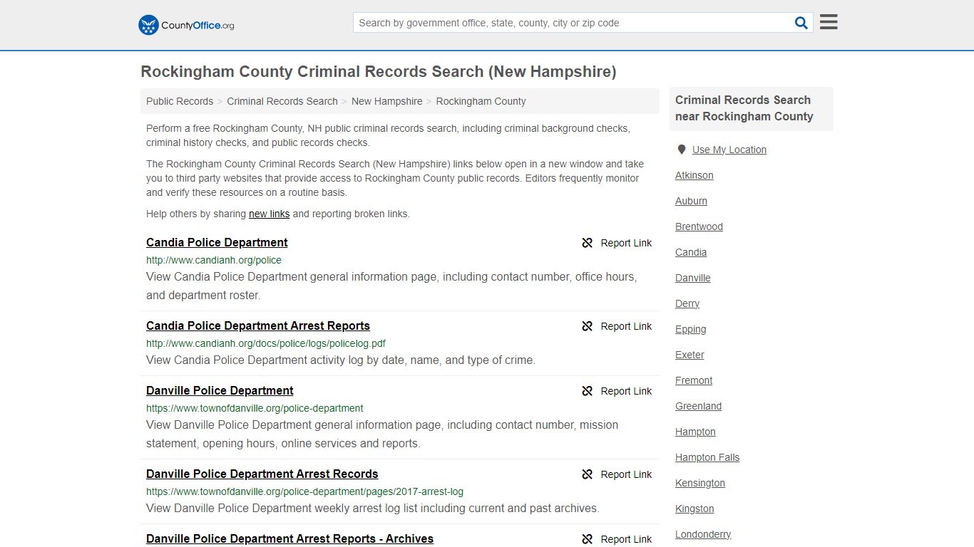 Rockingham County Criminal Records Search (New Hampshire) - County Office